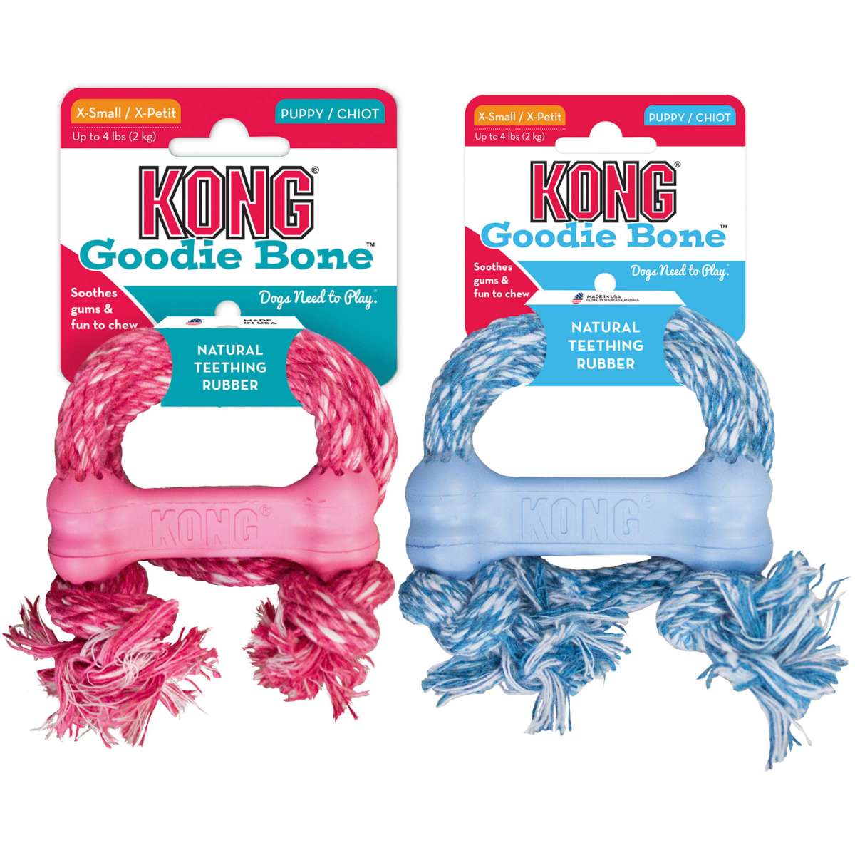 Kong puppy goodie sales bone with rope