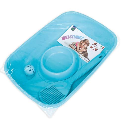 COBBYS PET Welcome Kit 37x27x8.5cm Kezdő Szett Kiscicáknak ( WC, Lapát, Tál, Labda )