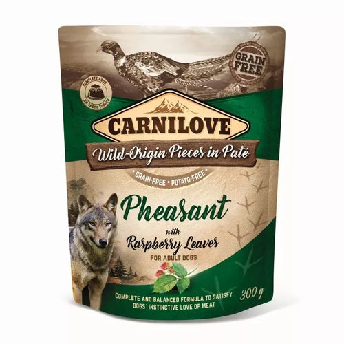 Carnilove Dog Tasakos Paté Fácán Málnalevéllel 300g