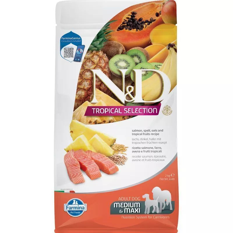 N&D Tropical Selection Dog Lazac Adult Medium&Maxi Száraztáp 2kg