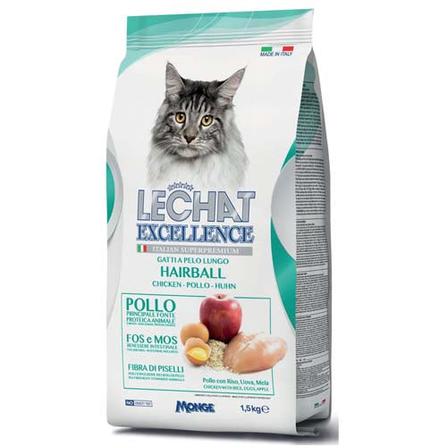 LeChat Excellence Hairball Szuperprémium Macskatáp 400g