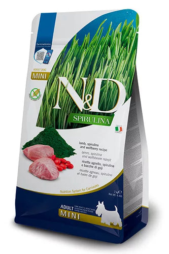 N&D Spirulina Dog Adult Mini Bárányhúsos Száraztáp 2kg