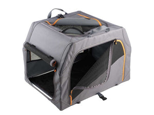 Foldable dog box with aluminum frame